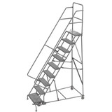 Wl 9 Step Steel Rolling Ladder Perforated 24 Hr