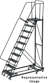 Ballymore Safety Products Monster Line All Directional, Weight Actuated, All Directional, 9 Step, 32 In Wide Base, 21 in Deep Top Step, Expended Metal Tread 