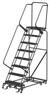 All Direction Ladders, All Directional, 8 Step, 32 In Wide Base, 14 in Deep Top Step, Expanded Metal Tread, Setup