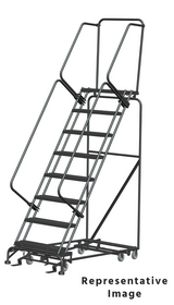Ballymore Safety Products All Direction Ladders, All Directional, 8 Step, 24 In Wide Base, 28 in Deep Top Step, Serrated Tread 