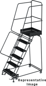 Ballymore Safety Products M2000 Series Ladders, CALOSHA, 6 Step, 24 In Wide Base, 21 in Deep Top Step, Abrasive Mat Tread, Setup 