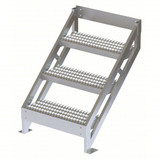 Tri-Arc Ladder: 36 In Top Step Height, 3 Steps, 45Ã¢° Climbing Angle, 32 In Vertical Clearance, Serrated