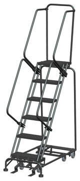 Ballymore Safety Products All Direction Ladders, CALOSHA, All Directional, 6 Step, 24 In Wide Base, 14 in Deep Top Step, Perforated Tread 