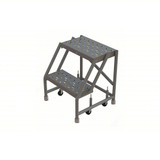 KD 2 Step Steel Rolling Ladder Perforated 16