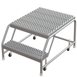 Tri-Arc WLAR002245-d4 2-step Mobile Aluminuminum Step Stool With 21'' Grip Strut Deep Top Step, 24-inch Wide