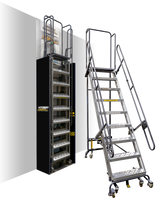 Foldable Hybrid Ladder,8 Step, All Directional,80" Top Step,24" Step Width,12" Deep Top Step