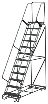 All Direction Ladders, All Directional, 12 Step, 32 In Wide Base, 14 in Deep Top Step, Perforated Tread