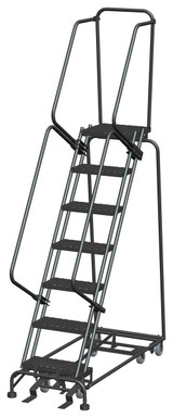All Direction Ladders, All Directional, 7 Step, 24 In Wide Base, 14 in Deep Top Step, Expanded Metal Tread, Setup