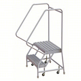 Rolling Ladder: 20 In Platform Height, 14 In Platform Deep, 24 In Platform Wide, Serrated, 29 In Bottom Wide