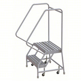 Rolling Ladder: 20 In Platform Height, 14 In Platform Deep, 24 In Platform Wide, Ribbed, 29 In Bottom Wide