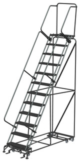 All Direction Ladders, All Directional, 12 Step, 32 In Wide Base, 14 in Deep Top Step, Expanded Metal Tread