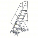 KD 8 Step Steel Rolling Ladder Perforated 24 Hr