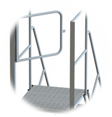 KD 9 Step Steel Rolling Ladder: 90 In Platform Height, 30 In Platform Deep, 24 In Platform Wide, Perforated, 35 In Bottom Wide