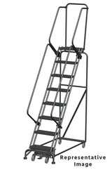 Weight-Actuated Series Ladders, Weight Actuated, 8 Step, 32 In Wide Base, 28 in Deep Top Step, Abrasive Mat Tread