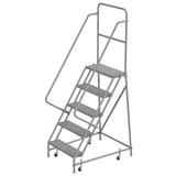 Tri-Arc Wl 5 Step Steel Rolling Ladder Perforated 24 Hr 