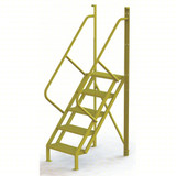 U-Design 5 Step Crossover Ladder: 50° Incline, 1,000 Lb Load Capacity, Steel, Serrated, 92" Overall Height, 30" Overall Width, 5 Steps