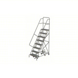 KD 8 Step All DirECtion Ladder: 80 In Platform Height, 10 In Platform Deep, 24 In Platform Wide, Serrated, Gray