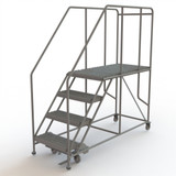 WL 4 Step Steel Work Platform 24 X 48 Grip Rails
