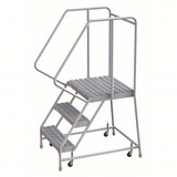 Rolling Ladder: 30 In Platform Height, 21 In Platform Deep, 24 In Platform Wide, Serrated, 29 In Bottom Wide