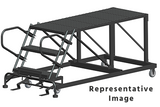 Ballymore Safety Products 50 Degree Single Entry Platforms - Without Handrails, 50° Incline, 3 Step, 38 In Wide Base, 60 in Deep Top Step, Serrated Tread 