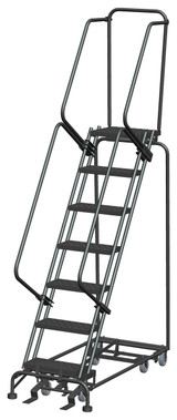 All Direction Ladders, All Directional, 7 Step, 24 In Wide Base, 14 in Deep Top Step, Perforated Tread