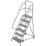 Wl 6 Step Steel Rolling Ladder Perforated 24 Hr