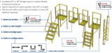 Tri-Arc U-Design Turn Platform: 1,000 Lb Load Capacity, Steel, Perforated, 132 In Overall Height