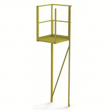 Tri-Arc U-Design Turn Platform: 1,000 Lb Load Capacity, Steel, Perforated, 132 In Overall Height