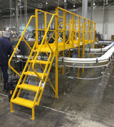 Tri-Arc U-Design Turn Platform: 1,000 Lb Load Capacity, Steel, Perforated, 132 In Overall Height