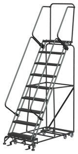 All Direction Ladders, All Directional, 10 Step, 32 In Wide Base, 14 in Deep Top Step, Serrated Tread