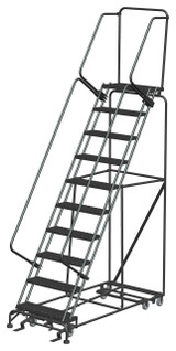 All Direction Ladders, All Directional, 10 Step, 32 In Wide Base, 14 in Deep Top Step, Expanded Metal Tread