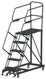 Single Entry Work Platforms, 5 Step, 33 In Wide Base, 36 in Deep Platform, Serrated Tread