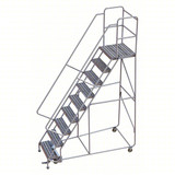 Rolling Ladder: 90 In Platform Height, 21 In Platform Deep, 24 In Platform Wide, Ribbed, 36 In Bottom Wide