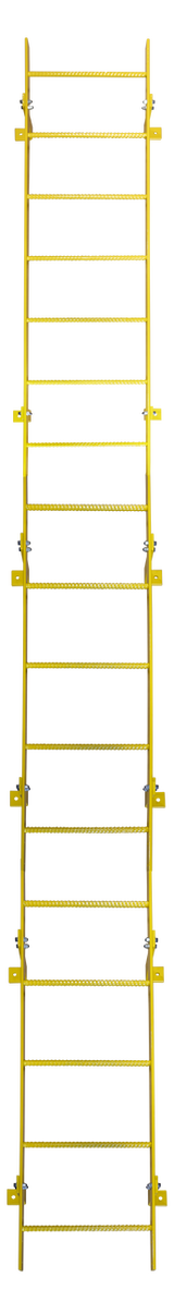 Tri-Arc Fixed Ladder: 16 Ft, 16 Ft Top Step Height, 17 Steps, 25 In Overall Wide, Top