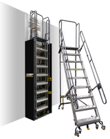 Foldable Hybrid Ladder,11 Step, All Directional,110" Top Step,24" Step Width,12" Deep Top Step