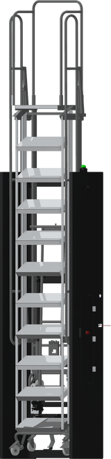 Foldable Hybrid Ladder,11 Step, All Directional,110" Top Step,24" Step Width,12" Deep Top Step