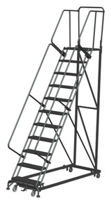 Ballymore Safety Products Heavy Duty 50 Degree Stairway Slope Ladders, 50° Incline, 11 Step, 32 In Wide Base, 28 in Deep Top Step, Expanded Metal Tread 
