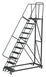 Ballymore Safety Products Heavy Duty 50 Degree Stairway Slope Ladders, 50° Incline, 11 Step, 32 In Wide Base, 28 in Deep Top Step, Perforated Tread 