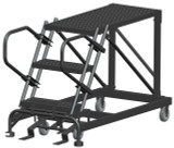 Ballymore Safety Products 50 Degree Single Entry Platforms - Without Handrails, 50° Incline, 3 Step, 33 In Wide Base, 36 in Deep Top Step, Serrated Tread 