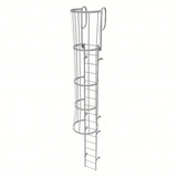 Tri-Arc Fixed Ladder With Safety Cage: 20 Ft, 16 Ft Top Step Height, 17 Steps, 36 In Overall Wide, Top