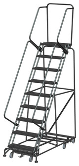Ballymore Safety Products Weight Actuated All Directional Ladders, Weight Actuated, All Directional, 9 Step, 32 In Wide Base, 14 in Deep Top Step, Serrated Tread, Setup 