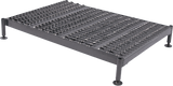 Adjustable Height Steel Work Platform, Adjustable from 9" to 14", 24" Wide Base, 71" Length, Serrated Tread