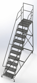 Kd 10 Step Easy Climb Ladder Perforated 24 Hr 37" With 20" Deep Top Step