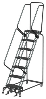 Ballymore Safety Products 7 Step, Lock St, 16" Wide, Expanded Metal Tread, 24" Wide Base, Setup 