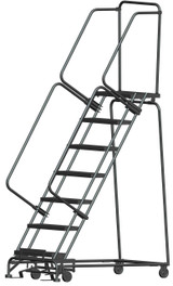 Ballymore Safety Products 7 Step, Lock St, 24" Wide, Abrasive Mat Tread, 30" Wide Base 