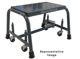 Ballymore Safety Products Spring Loaded Caster Ladders, 1 Step, 18 In Wide Base, 21 in Deep Top Step, Perforated Tread 