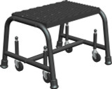 Ballymore Safety Products Spring Loaded Caster Ladders, 1 Step, 26 In Wide Base, 10 in Deep Top Step, Expanded Metal Tread, Setup 