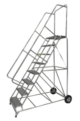 Ballymore Safety Products Aluminum Ladders, 8 Step, 30 In Wide Base, 14 in Deep Top Step, Ribbed Tread, Setup 
