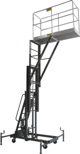 Ballymore Safety Products BL-C14 - Ballymore Personnel Lift: Push-Around, Hydraulic Hand Pump, 300 lb Load Capacity, 20 ft Max. Work Height 