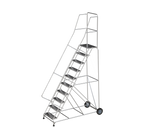 Ballymore Safety Products Aluminum Ladders, CALOSHA, 10 Step, 36 In Wide Base, 14 in Deep Top Step, Ribbed Tread, Setup 